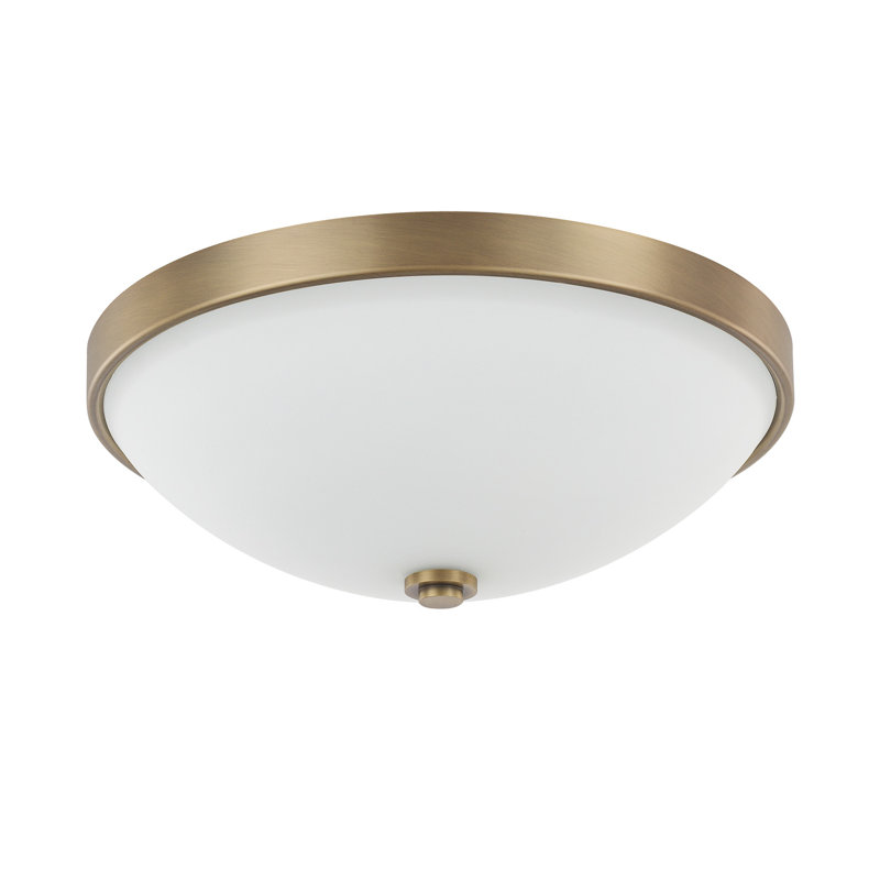 Plafonnier encastré 2 lumières 12,5 po Bookem, Laiton vieilli