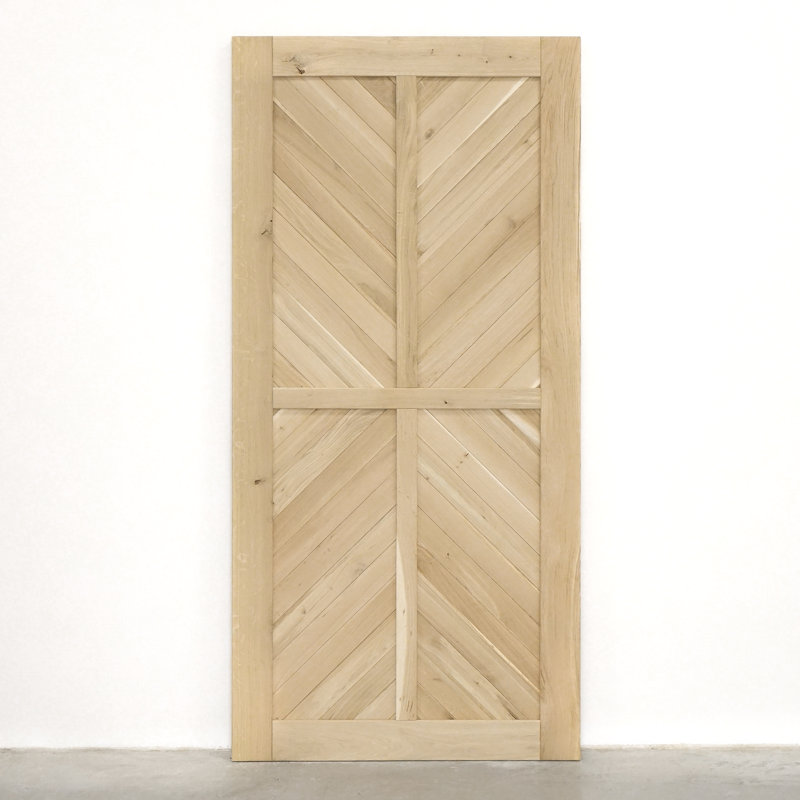 Waldo Solid Oak Wood Barn Door, Unfinished