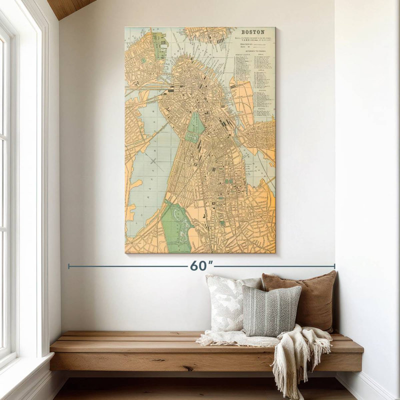 Aliaz Boston Map, 51" H x 34" W