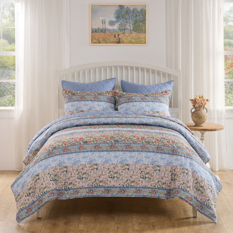 Ensemble de courtepointe Kressida, Courtepointe pour lit simple + 1 taie décorative 