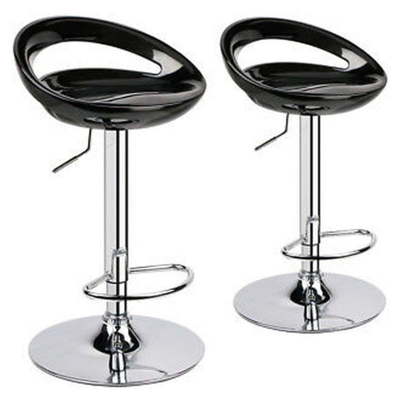 Tabouret de bar rotatif à hauteur ajustable Dizon, Noir