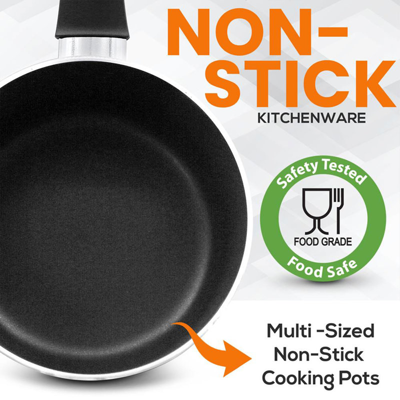 Gold Non-Stick Aluminum 11-Piece Cookware Set with Glass Lids