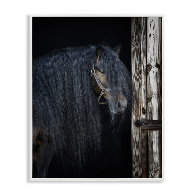 Cheval avec crinière ondulée, estampe numérique, conception de PHBurchett, H 30 po x l 24 po