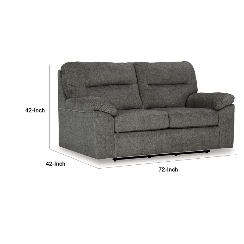 Causeuse coulissante en polyester gris minéral 72 po Yido