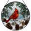 Panneau de vitrail 12 "H Cardinal Winter-945496966