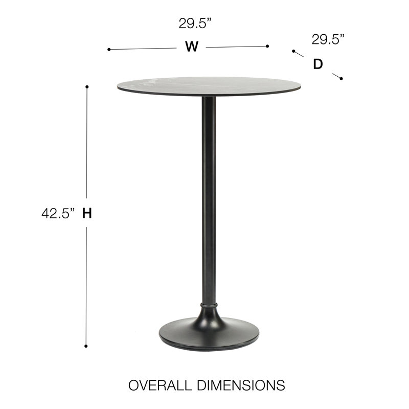 Jannie Outdoor Bar Table In Black