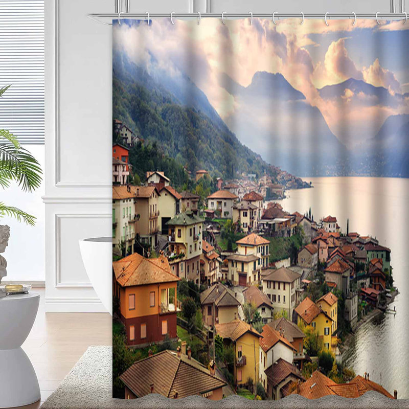 Rideau de douche avec 12 crochets Italie, L 72 po x l 84 po