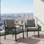 Ensemble de 2 fauteuils en métal toutes saisons, structure avec coussins-377983481