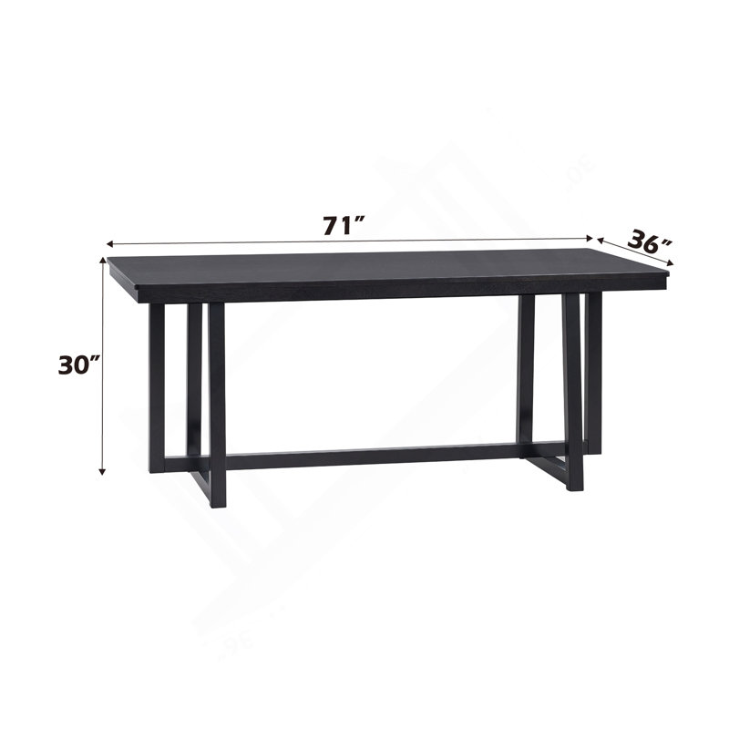 Kini Black Finish Dining Table