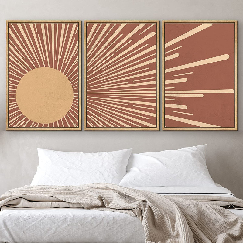 3 pièces, cadre flottant, impression sur toile, Naturel, H 36 po x l 72 po x P 1,5 po