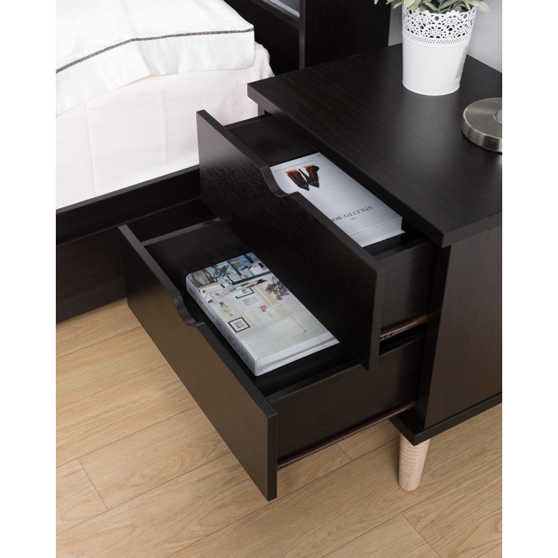 2 - Drawer Nightstand, Cappuccino
