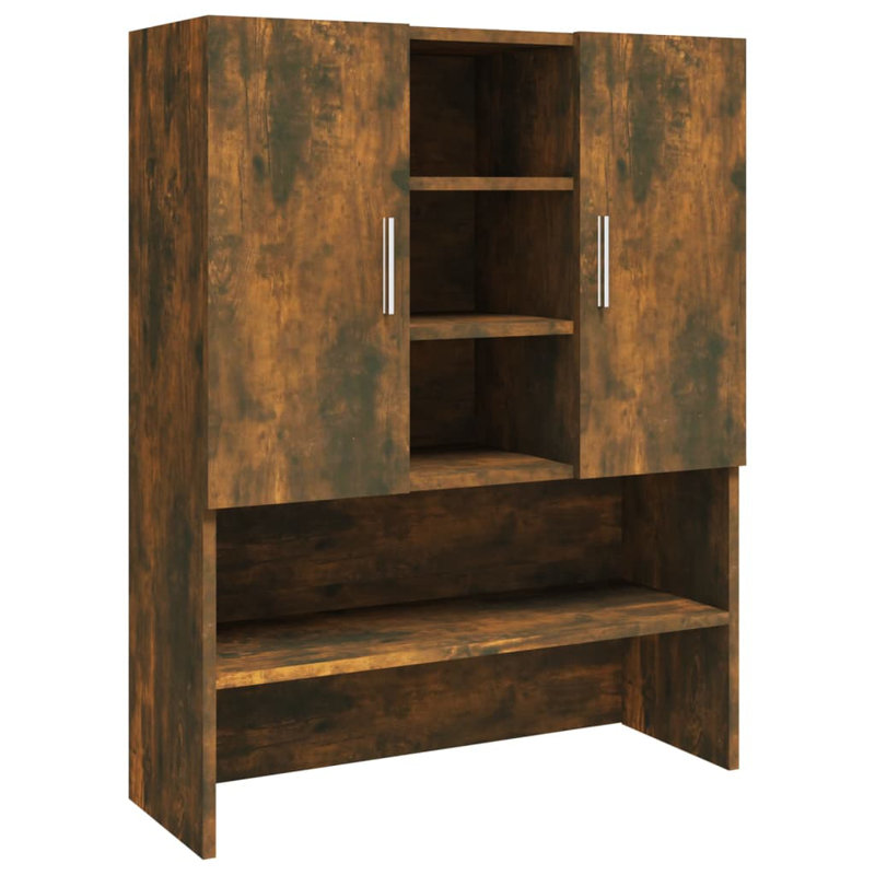 Moree Freestanding Tall Bathroom Cabinet, Smoked Oak
