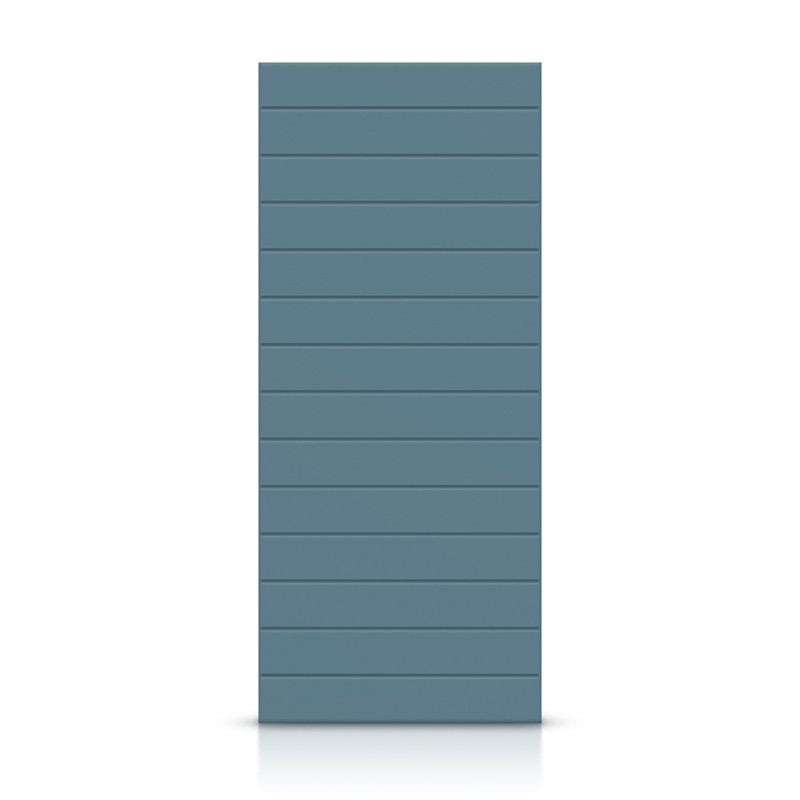 Porte à panneaux en bois massif et manufacturé, 42 po x 80 po, Bleu dignité