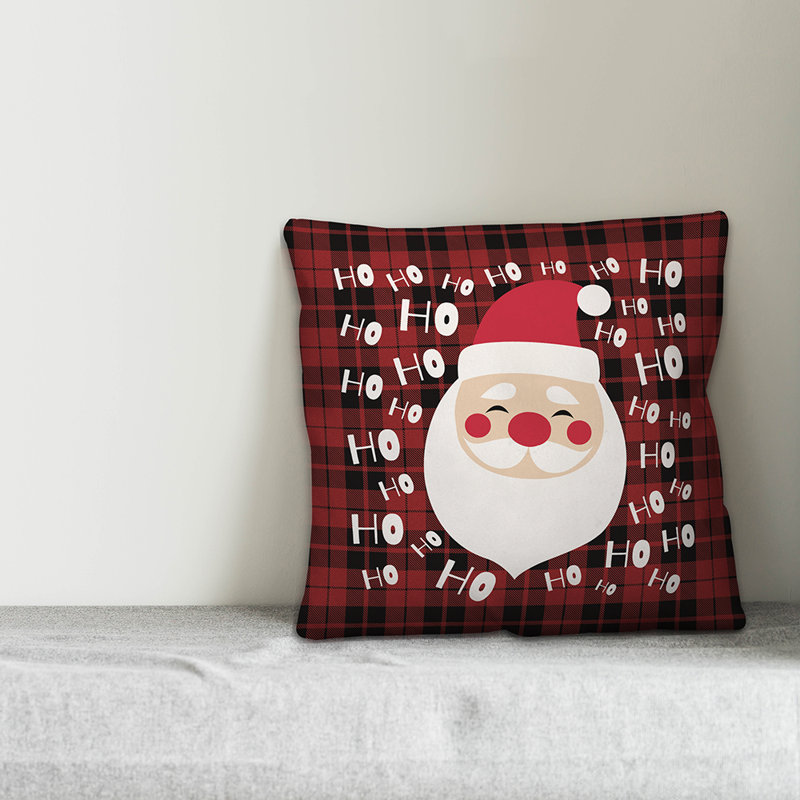 Plaid Pillow Cover, 16" x 16", Polyester/Polyfill