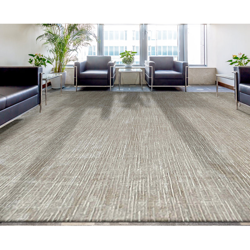 Wool Area Rug in Beige, Rectangle 15' x 30'