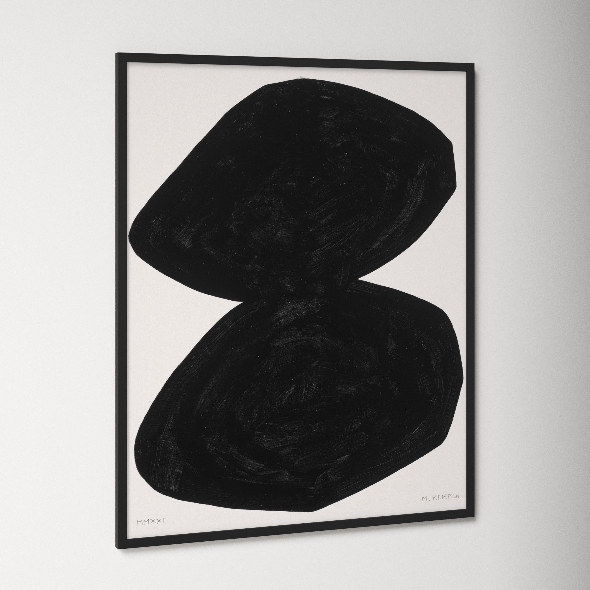 Module On White 2 by Michael Kempen, Black, 50" H x 40" W x 1.25" D