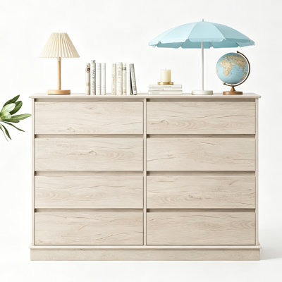 8 Drawer Dresser, 51" Wide Storage Organizer Chest of Drawers for Bedroom Closet Entryway Hallway Living Room, Large Dressers Chest of Drawers with Deep Smooth-gliding Drawers .