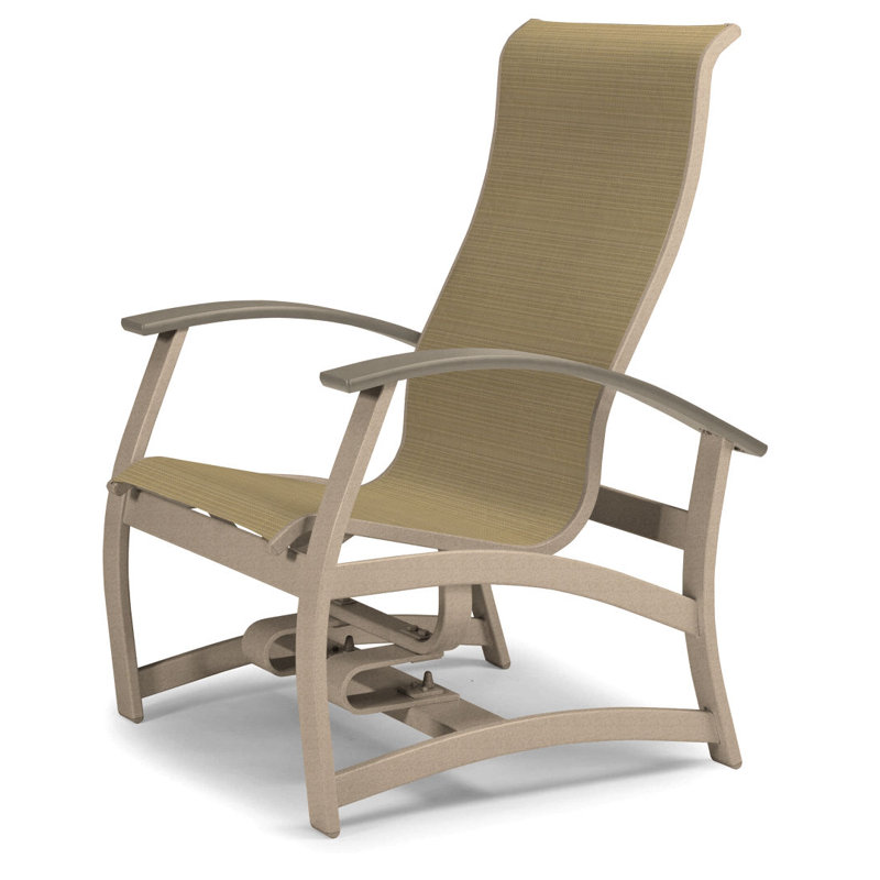 Askar Swivel Powder Coated Aluminum Outdoor Lounge Chair, Brown Sunbrella® Tweed, Textured Desert, Desert P60