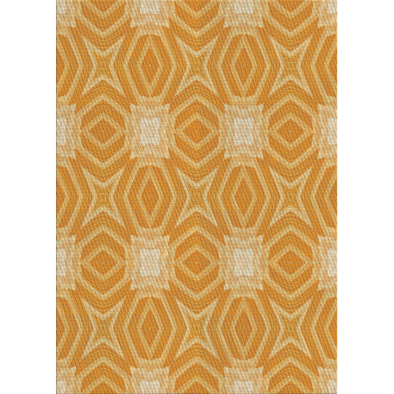 Jaune Tapis décoratif géométrique, Rectangle 5 pi x 8 pi