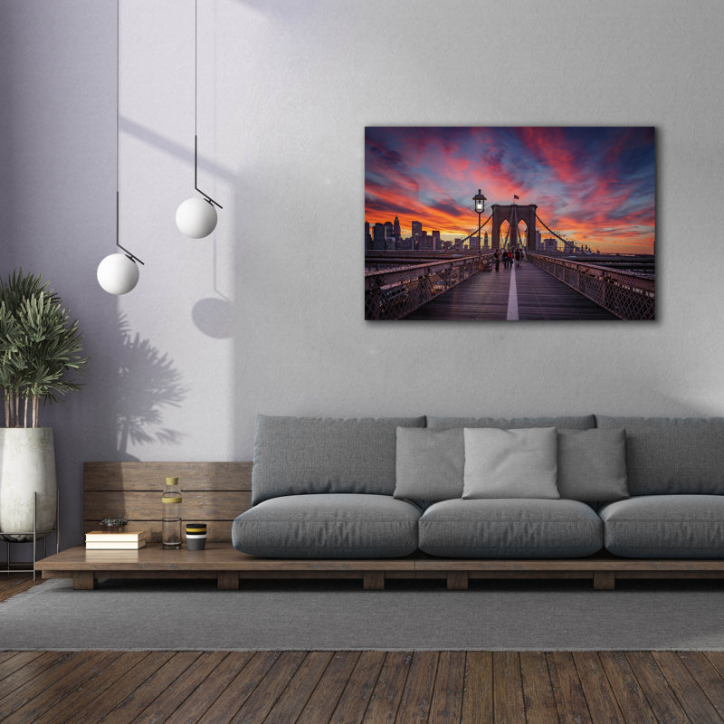 'Brooklyn Sunset' by Rick Berk Canvas Wall Art, 40" H x 60" W