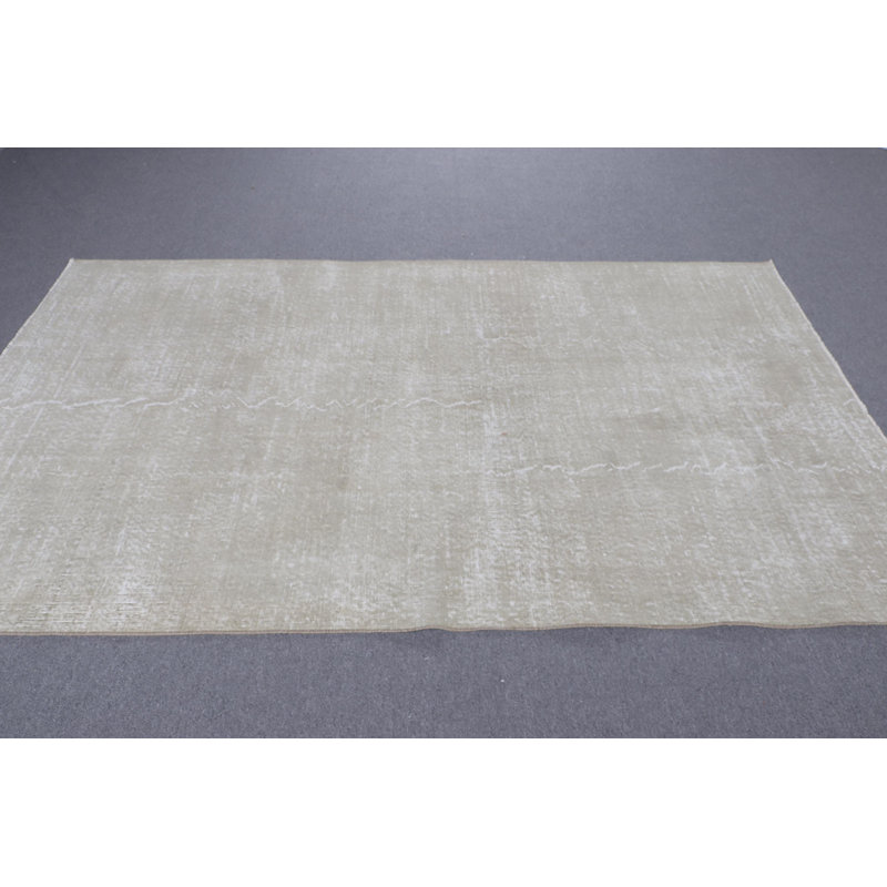 Authentique tapis turc vert Oushak Boho authentique idéal pour la chambre à coucher ou le salon avec des couleurs discrètes et des motifs complexes