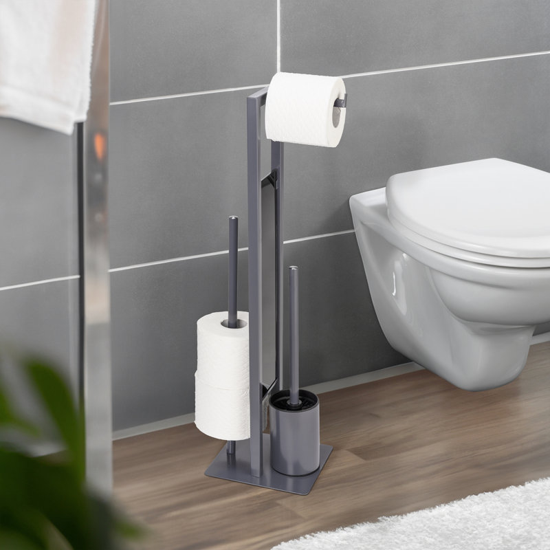 Sagrario Freestanding Toilet Brush and Holder, in Grey