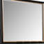Miroir de commode Yada, verre biseauté, bois brun espresso, doré, 39 x 48