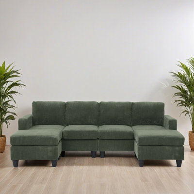 Modern 6-Piece Modular Sleeper Sectional Sofa Bed with Deep Seat, Upholstered Sectional Couches for Living Room Bedroom