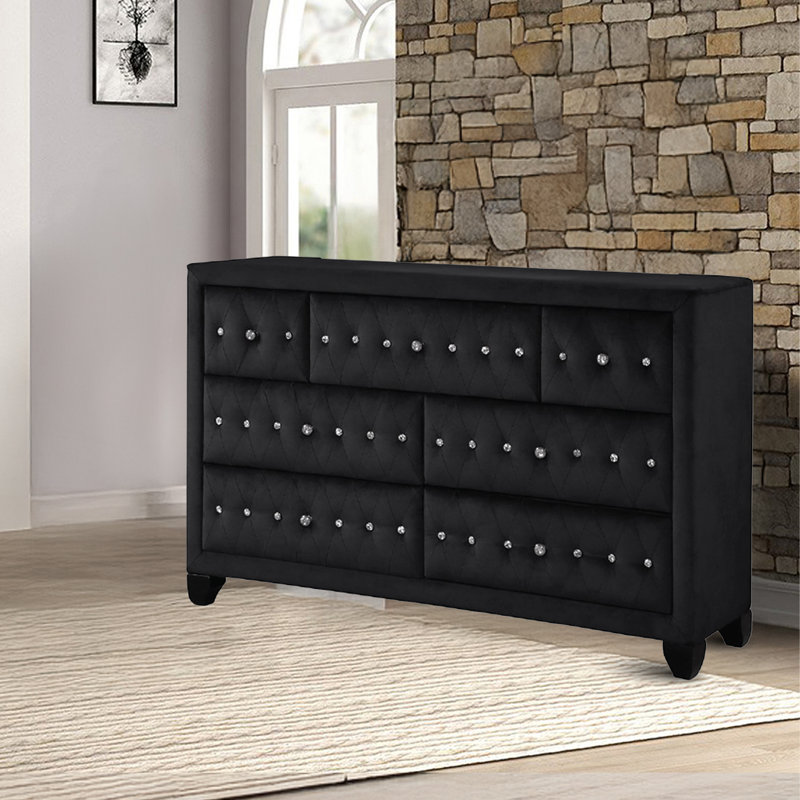 Rausch Sophia 7 Drawer Dresser, Black