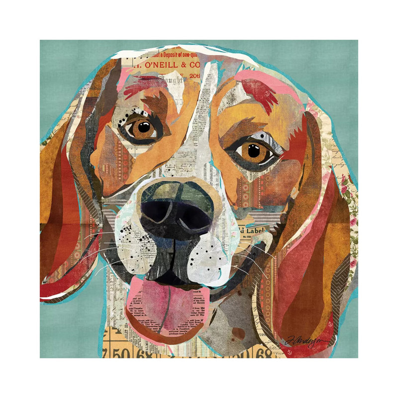 Cheerful Collage Beagle by Traci Anderson - Wrapped Canvas Gallery-Wrapped Canvas Giclée, 30.48 cm H x 30.48 cm W