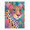 Multicolor Green Eyed Tiger Pattern Woven Base Modern Decorative Machine Washable Rug