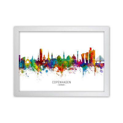 Copenhagen Denmark Skyline by Michael Tompsett - Print