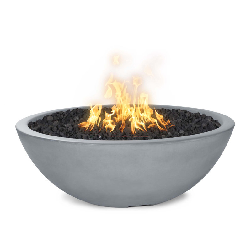 Sedona Round Concrete Natural Gas Smokeless Fire Pit, Natural Gas, Gray, Electronic Ignition