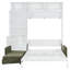 Grand lit escamotable mural avec canapé et tablettes, panneau vert, canapé beige (OLD SKU: LP000765AAA)-613373194