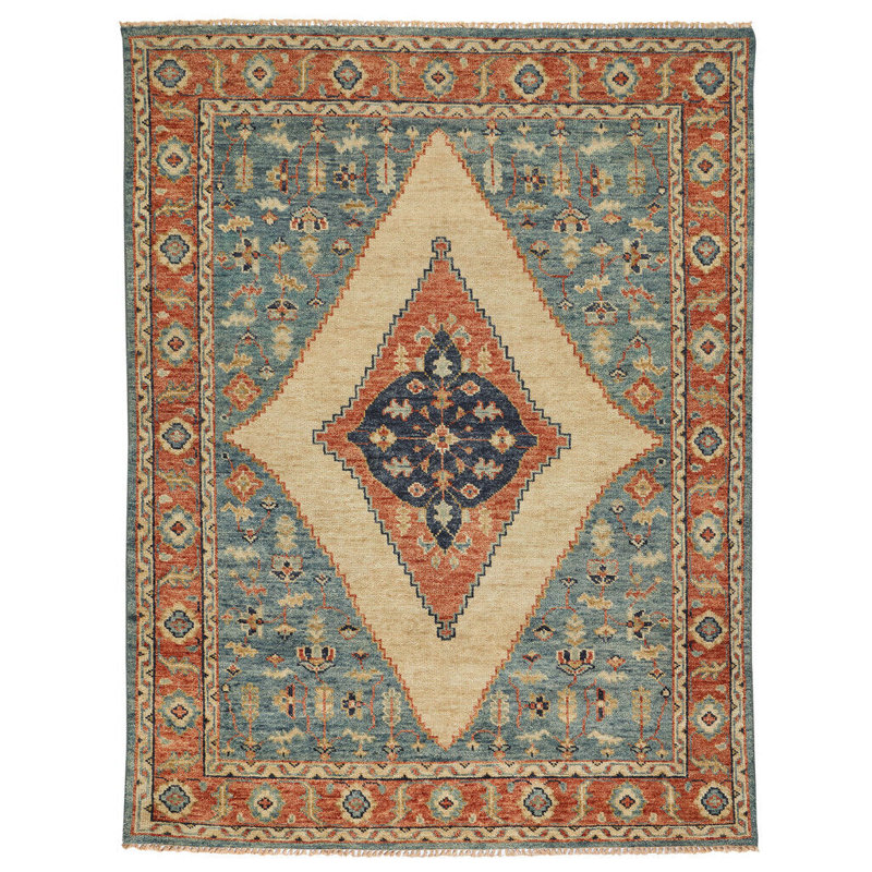 Skilynn Performance Hand Knotted Wool Oriental Rug, Rectangle 3' x 5'
