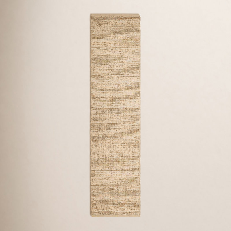 Tapis ivoire tissé à la main Khaja, Tapis de couloir 2 pi 6 po x 10 pi