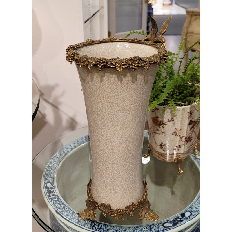 Vase en porcelaine blanche Crackle