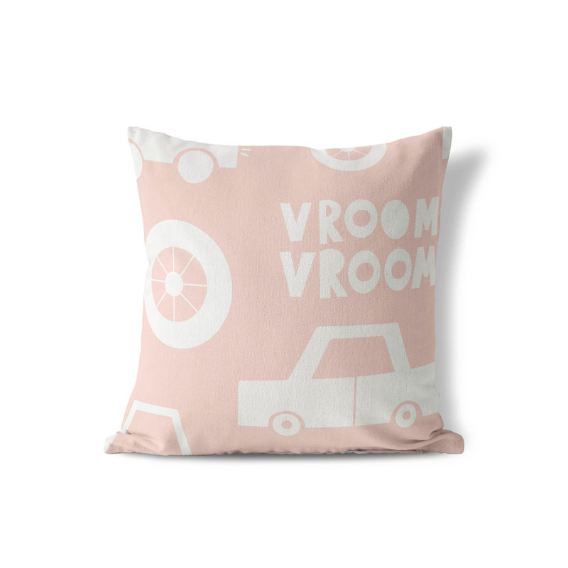 Coussin Vroom, Rose, H 20 po x l 20 po