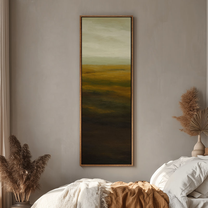Grande toile murale encadrée - Reproduction de paysage abstrait - 60 po x 20 po, Naturel, H 60 po x l 20 po