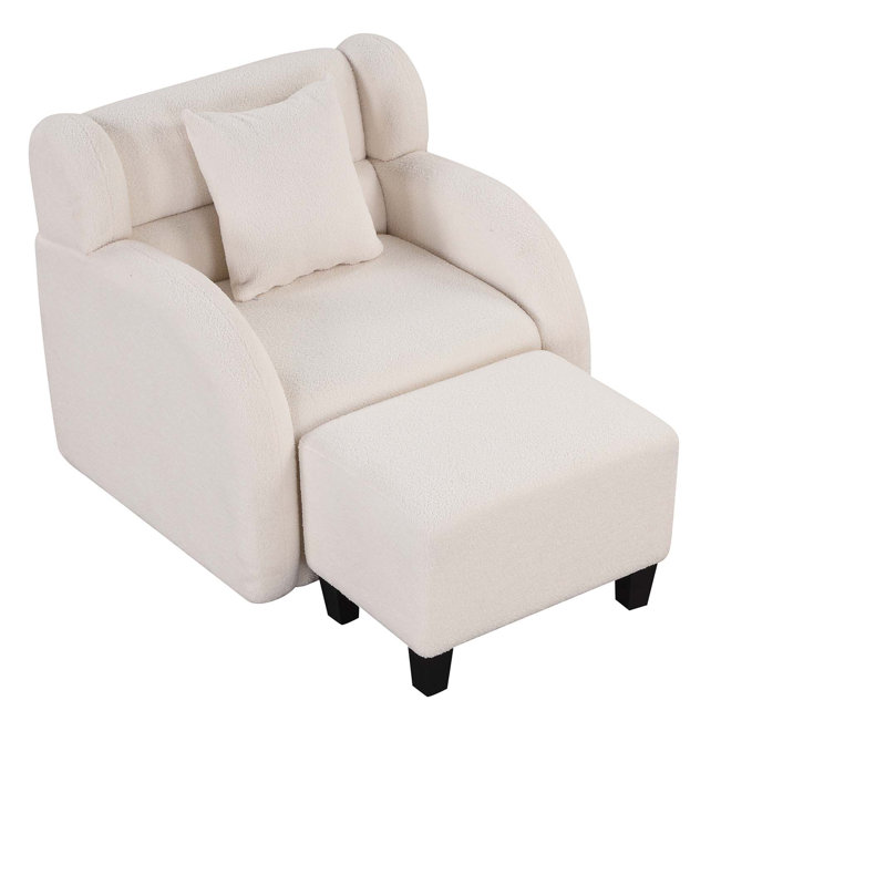 Fauteuil pivotant et demi Aubuchon, Blanc velouté