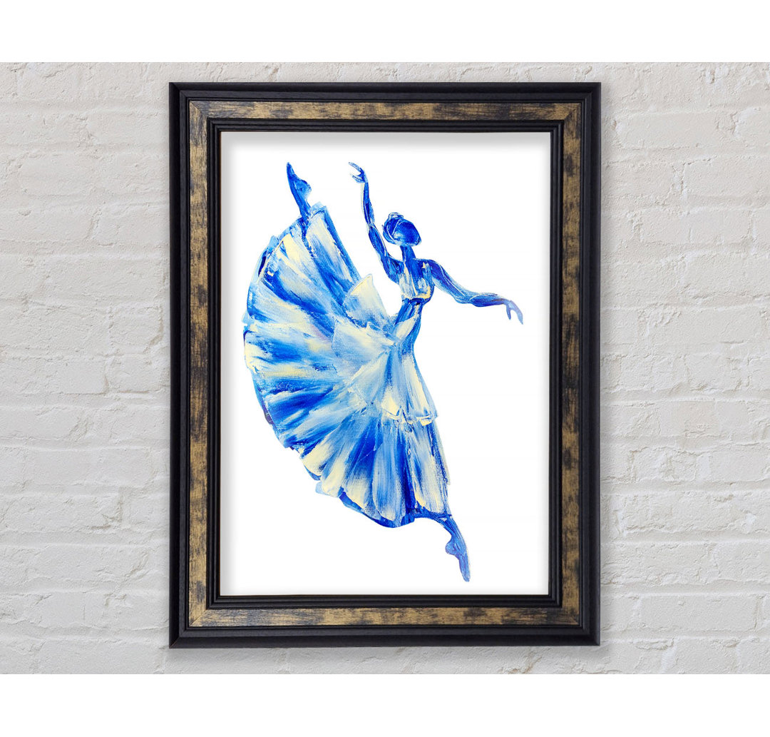 Praneeth Blue Ballerina 11 Gerahmter Druck Wandkunst