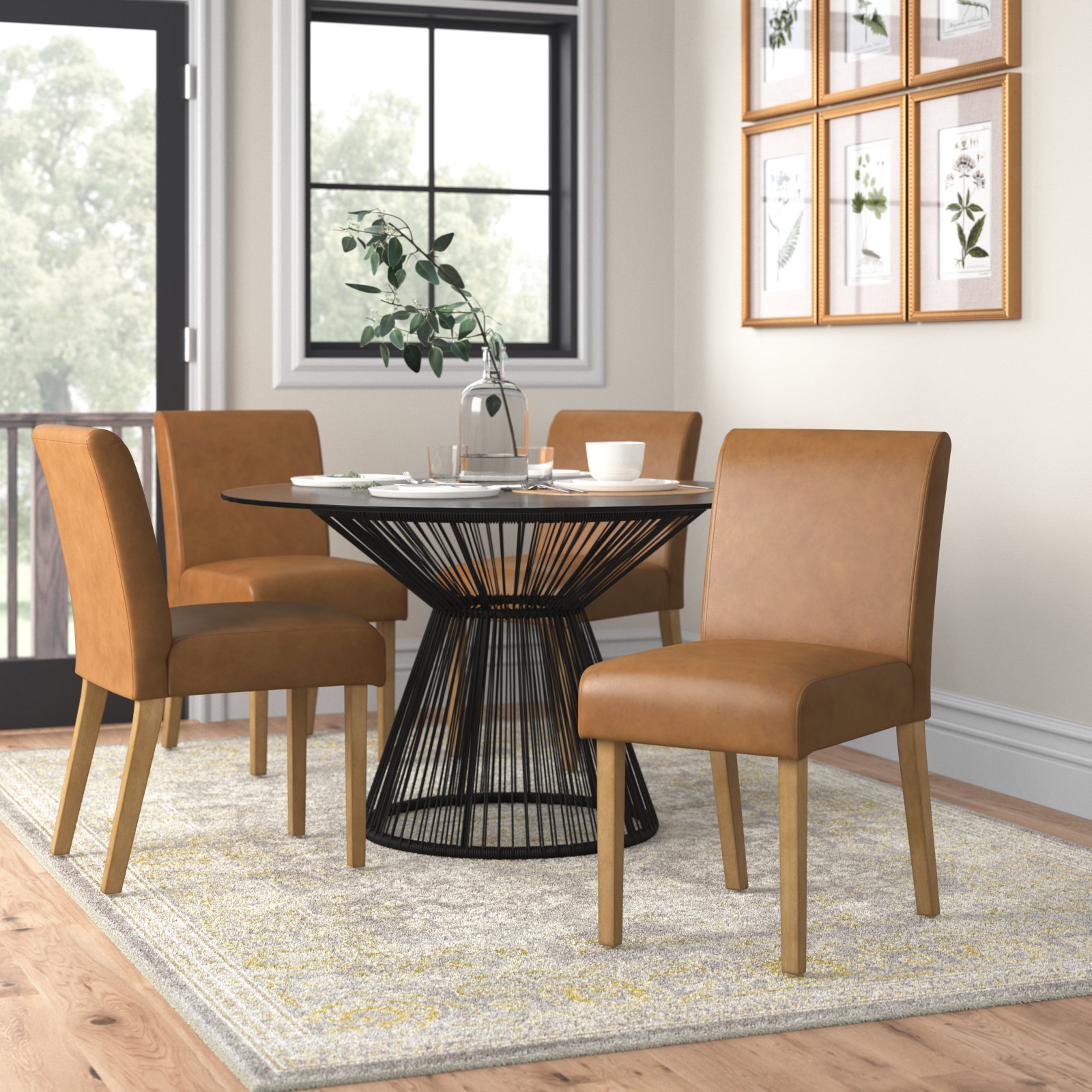 Lark Manor Alexies Faux Leather Parsons Chair & Reviews | Wayfair