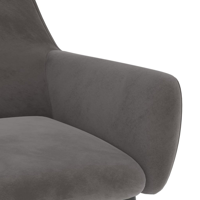 Dining Chairs Upholstered Chair with Metal Legs for Living Room Velvet, Dark Gray