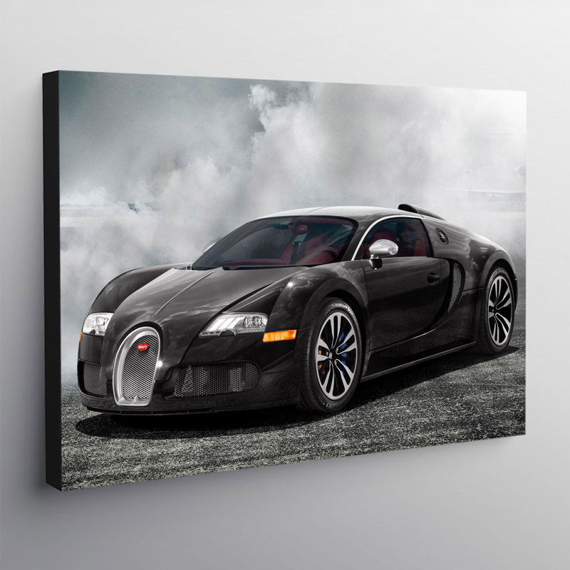 Bugatti Veyron Super Sports Car - Wrapped Canvas Print, 21cm H x 31cm W x 4cm D