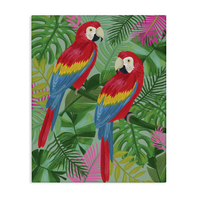 «Pink Paradise Parrots», art mural par Lisa Perry White