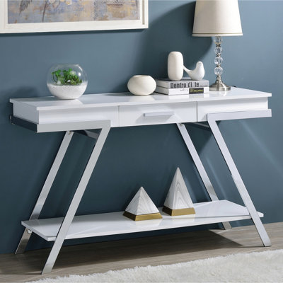 Superbe console avec plateau et cadre de salon contemporain ultrabrillant