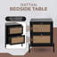 Alamdaar Modern Black Rattan 2 Drawer Bedside Table For Stylish Bedrooms