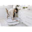 Luxe Dove Gray/White Tweed Bassinet with Bedding