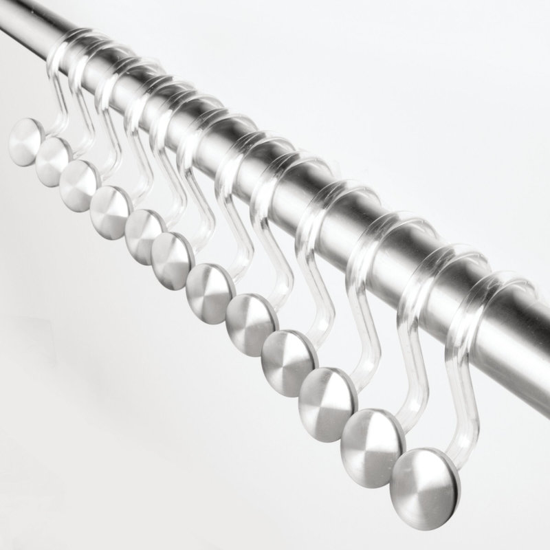 iDesign Forma Mini Shower Curtain Hooks - Set of 12, Brushed Stainless