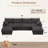 142"W Cloud Modular Sectional Sofa, 6-Piece U Shaped Corner Couch with Hidden Storage and 2 Ottomans, Modern Minimalist Corduroy Upholstered Boneless Sofa for Living Room, Extra Deep Seat, Easy Assembly Required-232439637